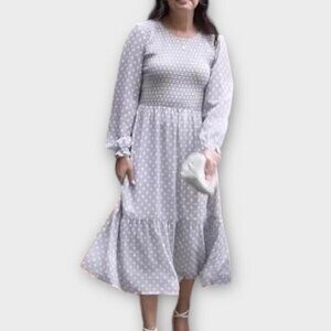 Mad About Style Jilly Box Grace Midi Dress Birch Dot
